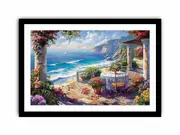 Outdoor Dining Framed print Art Poster