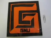 GNU snowboard 2014 BIG G Orange STICKER Flawless New Old Stock Lib Tech
