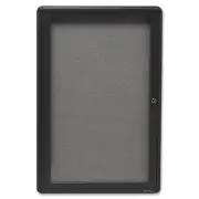 Quartet Radius Frame Indoor Bulletin Board - 24" Height X 36" Width - Graphite