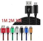 1M 2M 3M Strong Braided MICRO USB Data Charger Cable Cord For Android Samsung