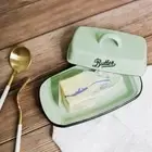 with Lid Enamel Butter Dish Nostalgic Snack Tray Tableware Cheese Plate Home