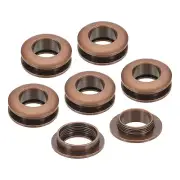 10mm(2/5 Inch) Brass Hole Eyelets, 6 Pcs Arc Surface Grommets, Red Bronze