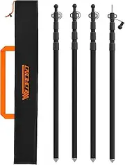 WILDROAD Tarp Poles 8.37 ft, Telescoping Aluminum With Non-Slip Cone Bottom, Portable Lightweight Camping Gear for Canopy and Awnings, Set of 4