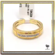 Yellow Plated 925 Silver Mens Band 0.25CTW Diamond Hip Hop 4.3g Ring - Size 10