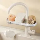 Plastic Faucet Sponge Holder Adjustable Sink Dish Drying Rack for Kitchen