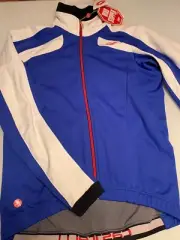 Castelli Zoncolan Jacket 157 Soft Shell Wind Stopper Deep Blue/White Size L New