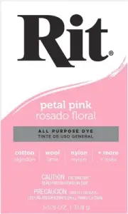 Rit Dye Fabric Powder Dye 31.9Gm (1.125 Oz) Petal Pink, 1.125 Ounces (83070)