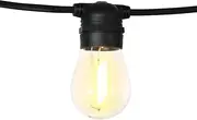 Jingle Jollys Solar Festoon Lights Outdoor 17M Warm White Fairy String Light 15 LED Bulbs, Christmas Decoration Garden Party Wedding Yard Lighting Strip Bulb, IP44 Waterproof with 4 Flashing Modes