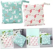 Vaguelly 2Pcs Portable Nappy Storage Bag Multifunctional Diaper Organizer Pouch for Travel for Wet Dry Diapers and Clothes Blue Pink