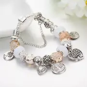 Tree Of Life Charm Bracelets - Heart Beads Bangle Silver Plated Bracelet Jewelry