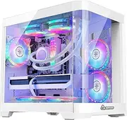 H.E Poseidon Gaming PC- AMD Ryzen 5 5700G 6-Core 3.7GHz, GeForce RTX 4060-16GB DDR4 3200, 1TB M.2 +2TB SATA SSD, WiFi & Bluetooth 5.0, Liquid Cooler, Windows 11 Pro Desktop Computer