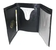 Brotherhood of Locomotive Engineers Wallet Tri Fold Black Leather Vintage Cards*