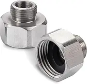 Kicimpro 1/2 to 3/8 Reducer, 3/8 Male to 1/2 Female Adapter Water Supply Line Hose Adapters Compression Fitting Brass 2 Pieces