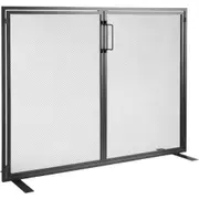 VEVOR Fireplace Screen 1 Panel with Door, Sturdy Iron Mesh Fireplace Screen, 990(L) x780(H)MM Spark Guard Cover, Simple Installation, Free Standing Fi