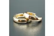 18k Gold plated huggie hoop hinged 13mm sleeper earrings Non-allergenic