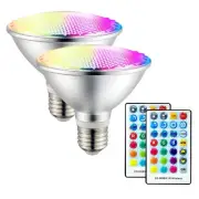 2 Pack,PAR30S RGBWCT LED Bulbs,RGB+Warm+Cool White(2700K-6500K)+Timing, LED F...