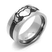 Men Women 9MM Comfort Fit Titanium Wedding Band Claddagh Design Flat Ring