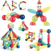 Qizebaby Magnet Toys for 3 Year Old Boys & Girls,Montessori Toy for Toddlers Kids，78 PCS Magnetic Blocks Building DIY Preschool Kids Toys for 3+ Year Old，Learning Educational Toy for Baby