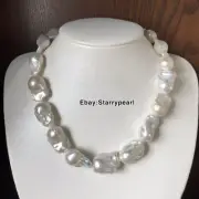 AAA Baroque pearl necklace, Fireball pearl necklace,15-17mm pearl necklace