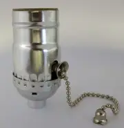 Lamp parts: Off-on nickel pull-chain lamp socket TR-12