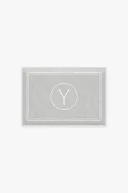 Bath Mat | Grey Bath Mat Halo Monogram Bath Mat | Ruggable