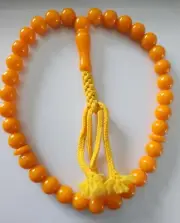 New Yellow Tasbih Unique Tasbeeh Collection ROSARY WORRY 33 Large BEADS