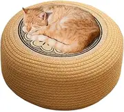 Rattan Ottoman - Round Straw Weave Seat | Round Straw Seat Cushion Pad, Cushions Tatami Meditation | Breathable Hand Woven Tatami Seats Mat Footstool for Temple, Yoga, Home and Meditate