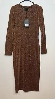 Cynthia Rowley metallic bronze knit dress Size L