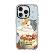 iPhone 16 Pro Clear Case MagSafe Compatible Fruit parfait cat