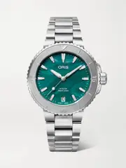 [ORIS] ORIS - + Bracenet Aquis Date Automatic 36.5mm Stainless Steel Watch - Green - One size One size Green