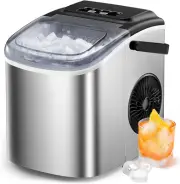 Ice Makers Countertop, 9 Cubes Ready in 6 Mins, 26Lbs in 24Hrs, Self-Cleaning Ic