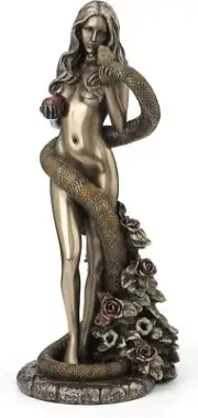 Original Sin by James Ryman Eve Holding Apple with Coiling Serpent Statue