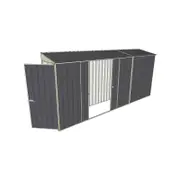 Build-a-Shed 0.8 x 4.5 x 2m Skillion Single Hinged Door Shed with Double Sliding Side Door - Grey