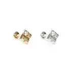 14K REAL Solid Gold Diamond Square Labret Stud Cartilage, Helix, Conch 16G