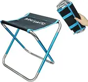 Ultralight Portable Folding Camping Stool for Outdoor Fishing Hiking Backpacking Travelling Little Stools (Blue Black, Large:12"x12"x9.8")