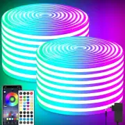 Neon Led Rope Lights,132FT RGB LED Strip Lights, App Control/IR Remote,Outdoo...