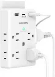 Multi Plug Outlet Extender with USB C Ports, 3 Sided Power Strip with 900J Surge