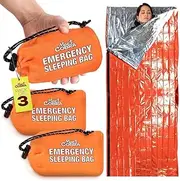 3 Pcs Emergency Sleeping Bag,Lifesaving Insulation Blanket Sleeping Bag Mat Outdoor Tent,Emergency for Survival Gear and Supplies,Car Camping Gear Hiking,Used in Low-Temperature environments