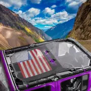 Sunshade Mesh Shade Bikini Top Cover USA Flag For Jeep Wrangler 4 Door JKU 07+