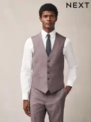 Pink Textured Suit Waistcoat (E94539) | $100