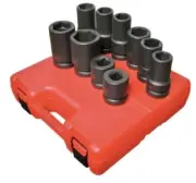 Sunex 5690A 10pc 1" Dr. SAE & Metric Wheel Deep Impact Socket Set