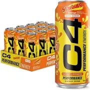 (12 Pack) Cellucor C4 Sport Energy Drink, Starburst Orange, Zero Sugar, 16 Fl Oz