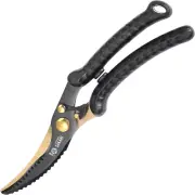 MITSUMOTO SAKARI 24.5 Cm Heavy Duty Black Gold Kitchen Scissors, Japanese Kitche