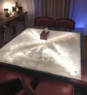 36" Square Selenite Stone Coffee Table Sunburst Arts Handmade Living Room Decors
