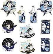 [WESIEVYA] 10pcs Random Enamel Pin Brooches for Boys and Girls Backpack Cartoon Badge Brooch Set