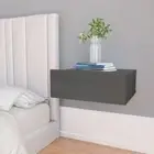 Wall Mount Bedside Table Floating Nightstand Cabinet With Drawer High Gloss Grey