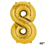 40" GOLD Number 8 Mylar Foil Balloon 1 pc Party BackDrop Decorations Supply