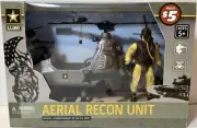 U.S. ARMY Aerial Recon Unit Playset Toys Action Figures, Helicopter New