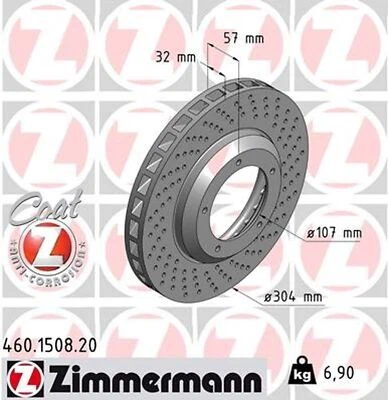 Zimmermann 460.1508.20 Standard Coat Z Disc Brake Rotor For 78-85 911 930 (for: Porsche)