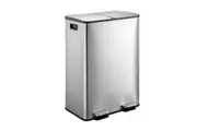 60L Rubbish Bin Dual Compartment Pedal Garbage Can Recycling Trash Waste Stainless Steel Trashcan Soft Closing Lid Kitchen